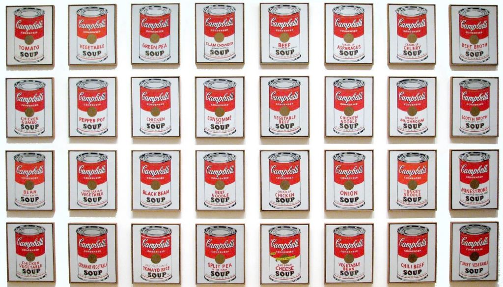 A series of Campbell's soup images by Andy Warhol, 1962